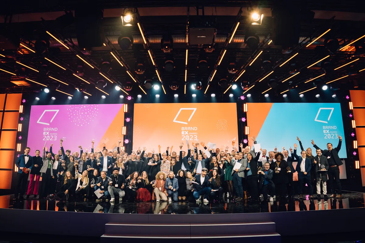 Goodfellas beim BrandEx Award 2023, Preisverleihung mit Jury und Publikum.
